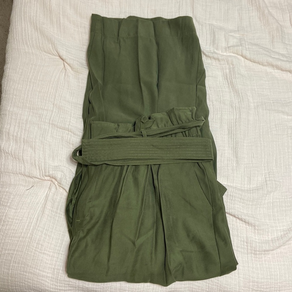 Olive Paperbag Wide Leg Lane Bryant Pants